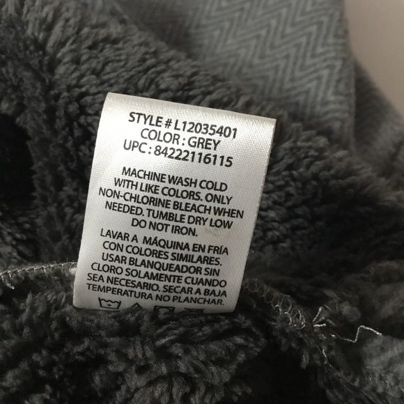 London Fog Men’s Gray Super Soft Fleece 1/4 Zip Sherpa Lined Sweater XL NWOT - Picture 8 of 8